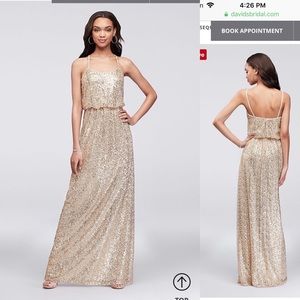 ALLOVER SEQUIN BLOUSON TANK BRIDESMAID DRESS